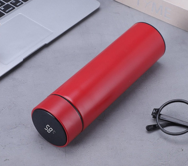 Thermos Bottle 500ml Led Stainless Steel Thermometer Water Coffee Tea Digital Display - enoughdream.com