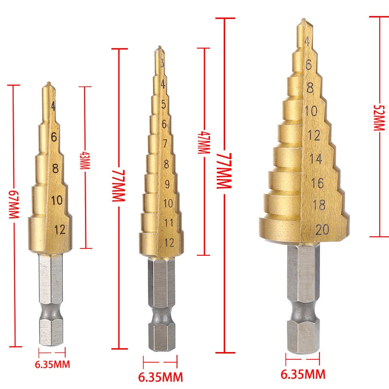 Titanium Coated Step Drill Metal Tool
