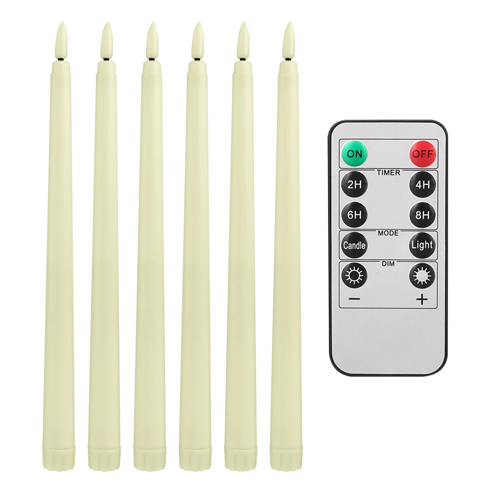 LED Flameless Taper Candles with 10-Key Remote 11" Battery Decor
