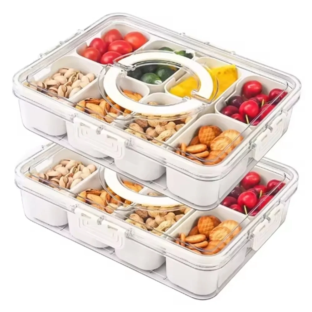 Lunch container with 4 or 8 compartments box for storing food in geladeira