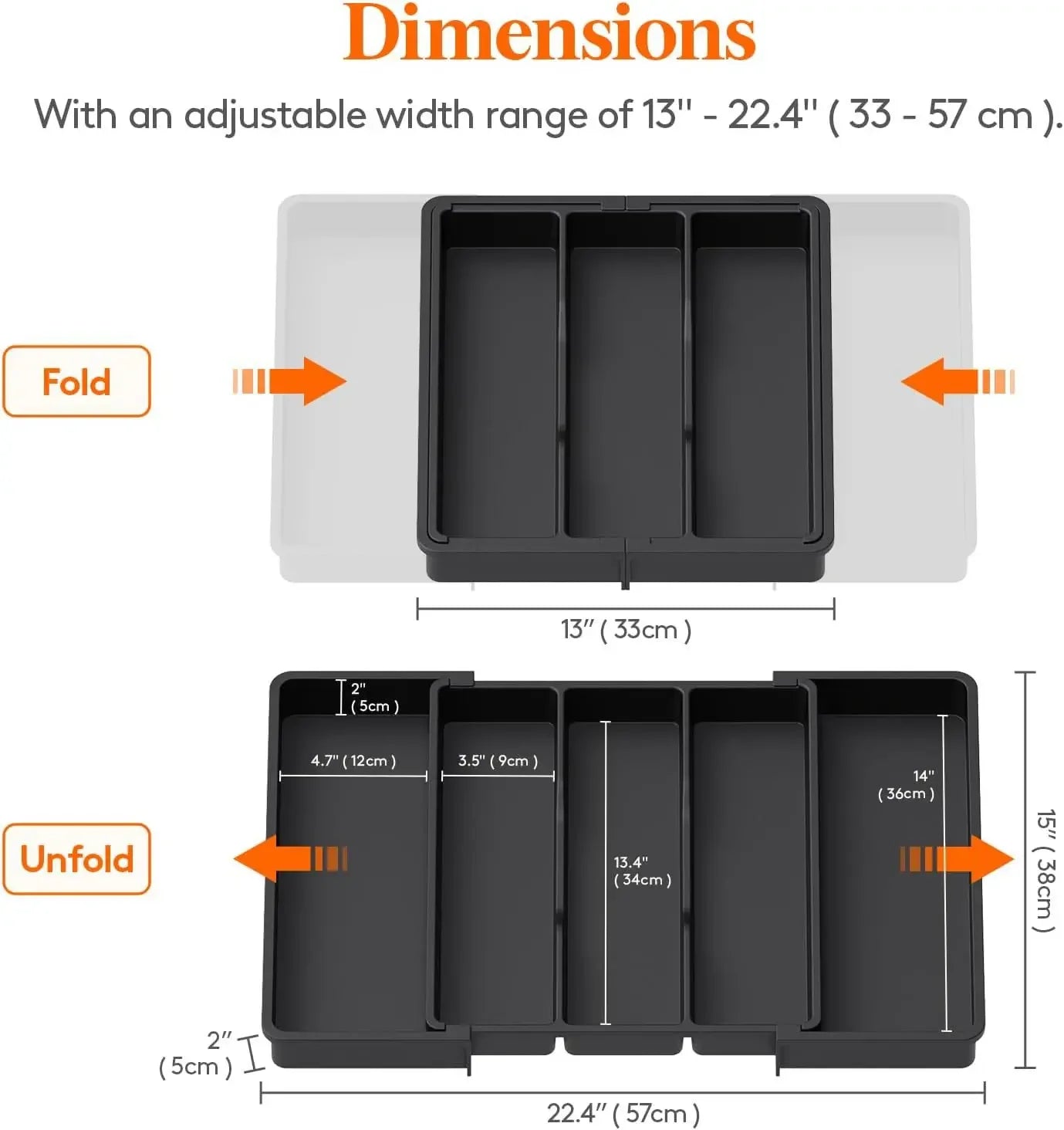 Drawer Organizer for Kitchen Talheres - Expansive and Adjustable Tray for Colheres