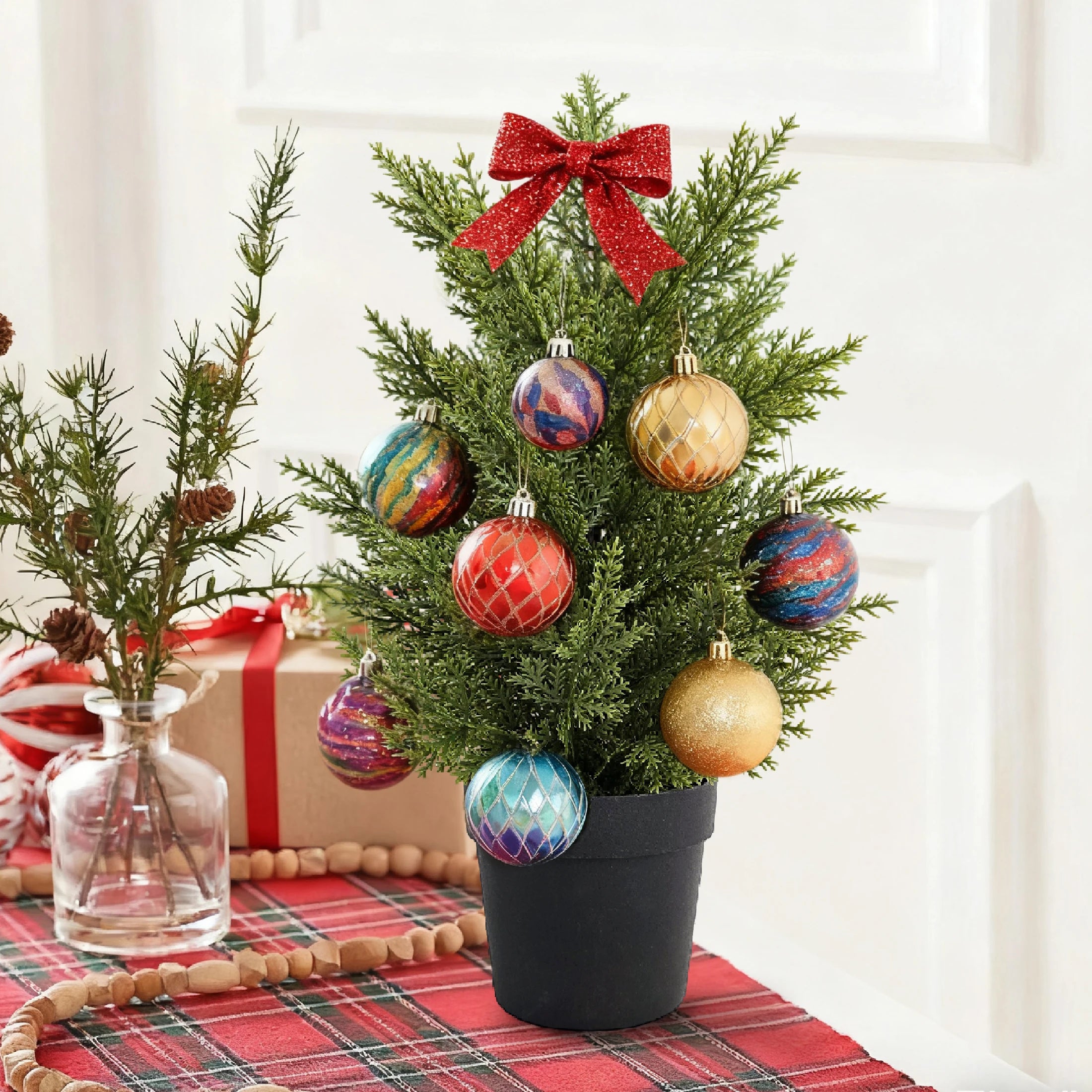 Artificial Christmas Tree, Green Potted Plants, Kitchen