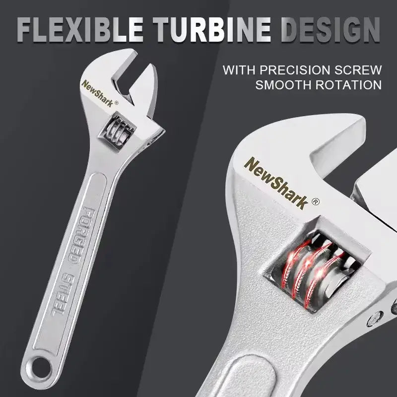 Large adjustable open-in universal wrench