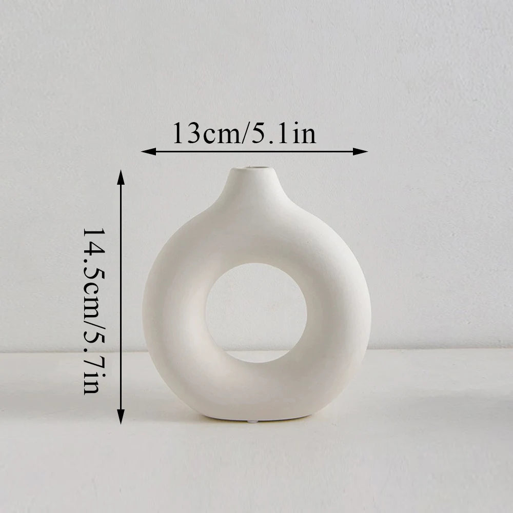 Nordic Vase Circular - Vase For Home Living Room Decoration