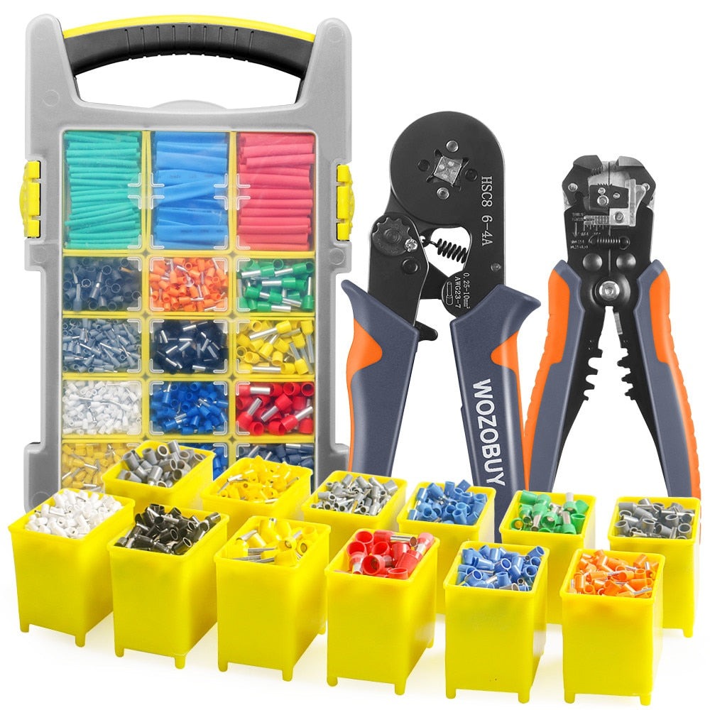 Ferrule Crimper Tool,Ratchet Crimping Tool Kit-Wire Stripper & Crimper Plier - enoughdream.com