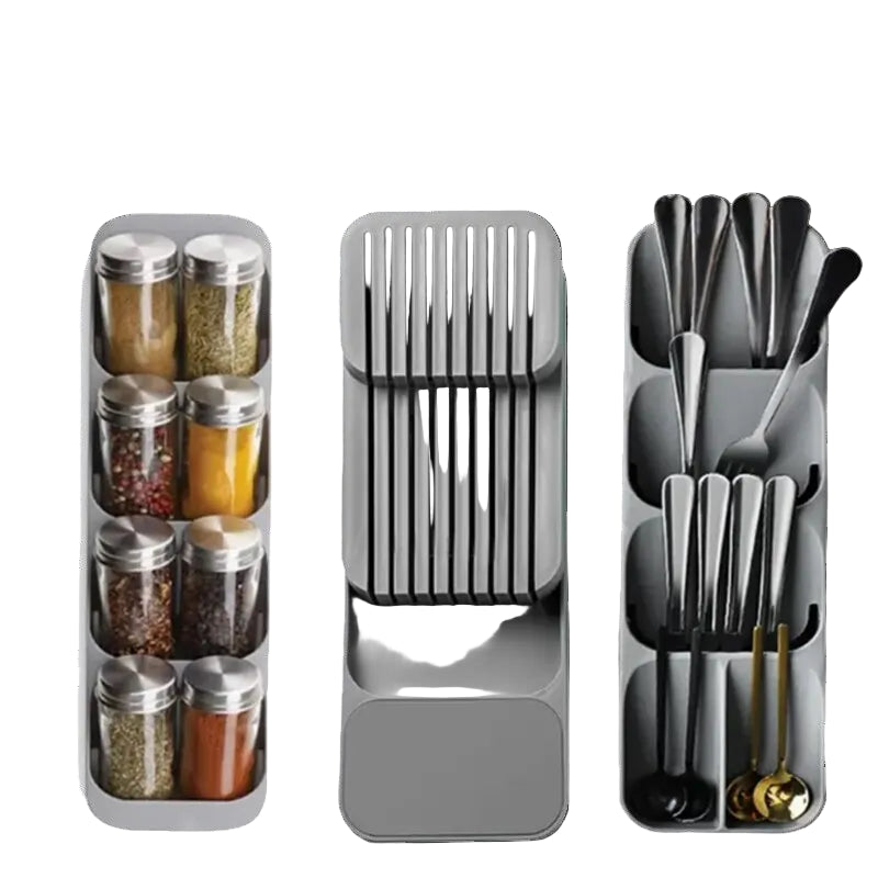 Talheres organizer tray for kitchen drawer holder pots colheres and hooks container for tempera jars