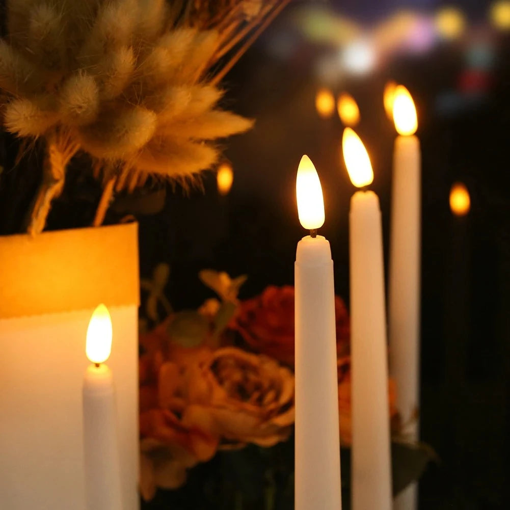 LED Flameless Taper Candles with 10-Key Remote 11" Battery Decor