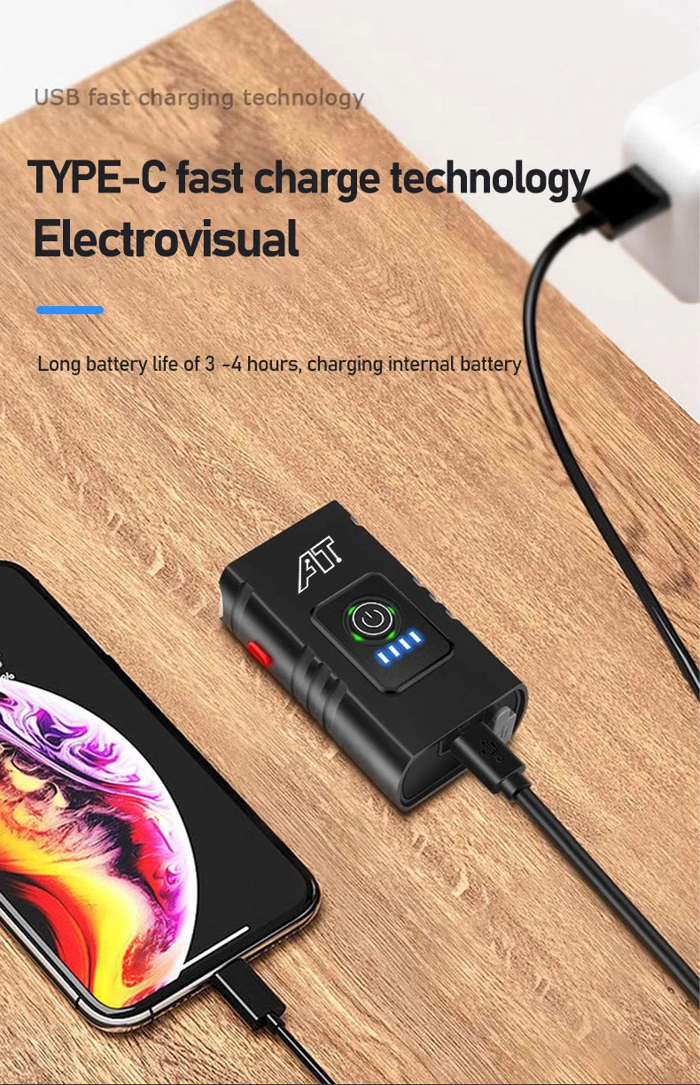 LED Bicycle Front Light Type-c - Rechargeable Bicycle Headlight MTB Road Bike