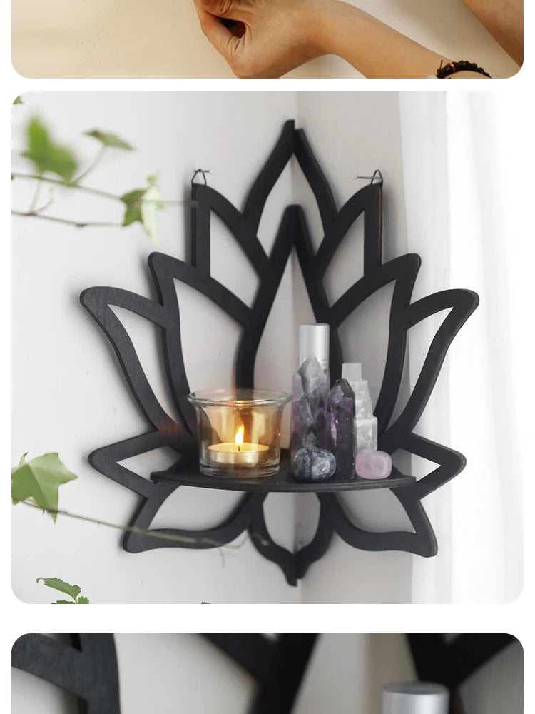 Wooden Lotus Hollow Decorative - Rack Aromatherapy Organiser Essential
