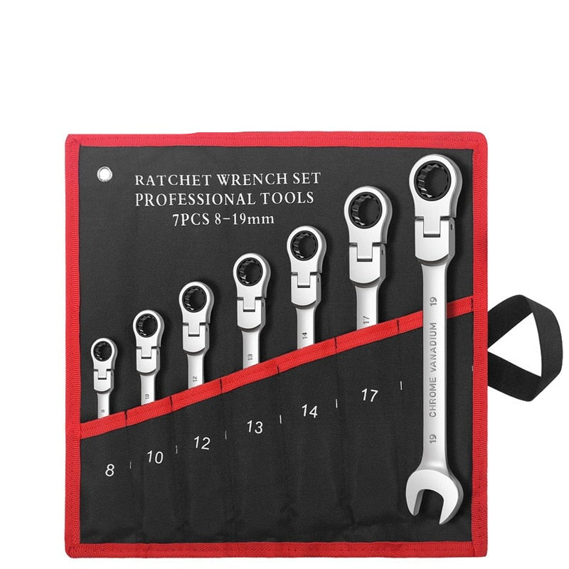 Flex Head Ratcheting Wrench Set,Combination Ended Spanner kits - enoughdream.com