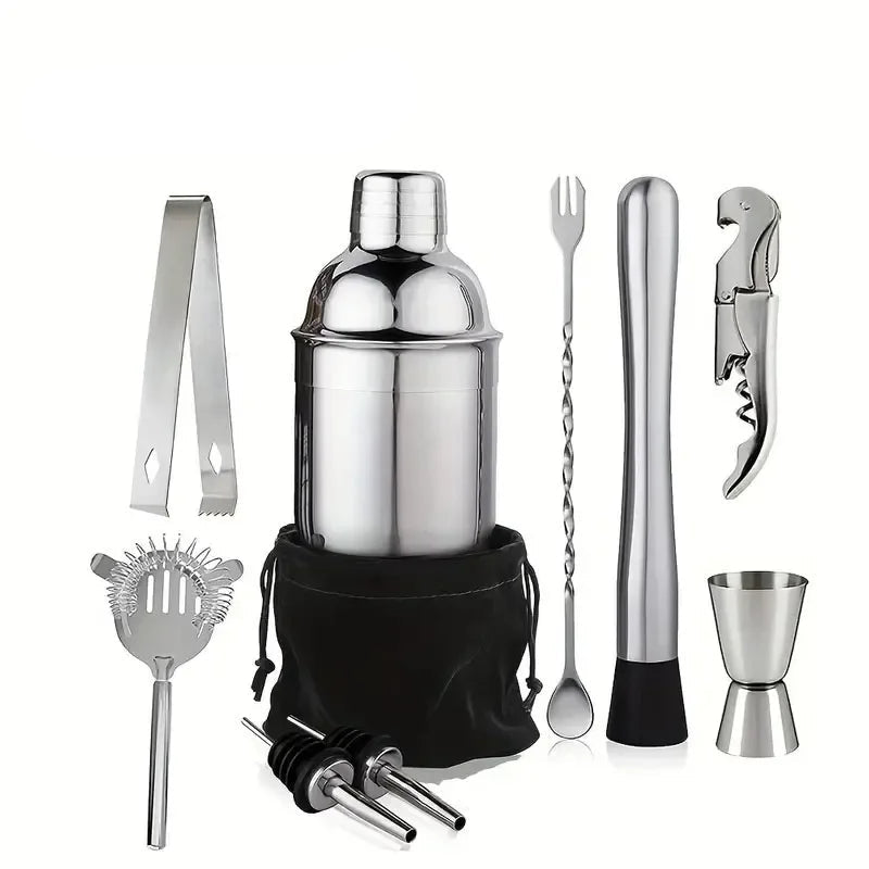 Stainless steel shaker set with 1/3/6/9/11 pieces Boston shaker, bar utensils