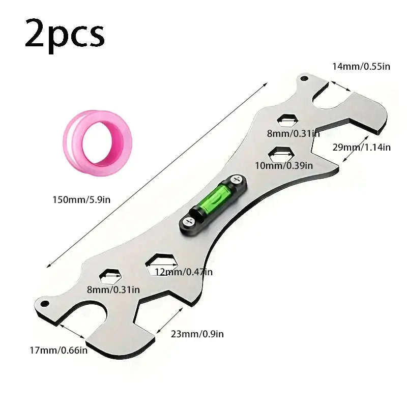 Multifunctional stainless steel wrench installation level - hexagonal tap angle ruler