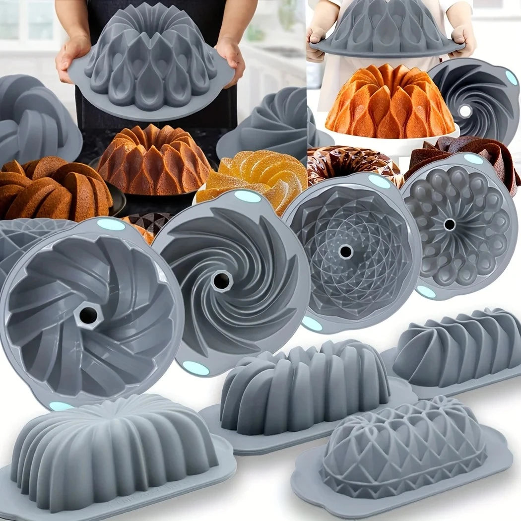Versatile Silicone Cooking Utensil Set Non-Stick Bolo Molds
