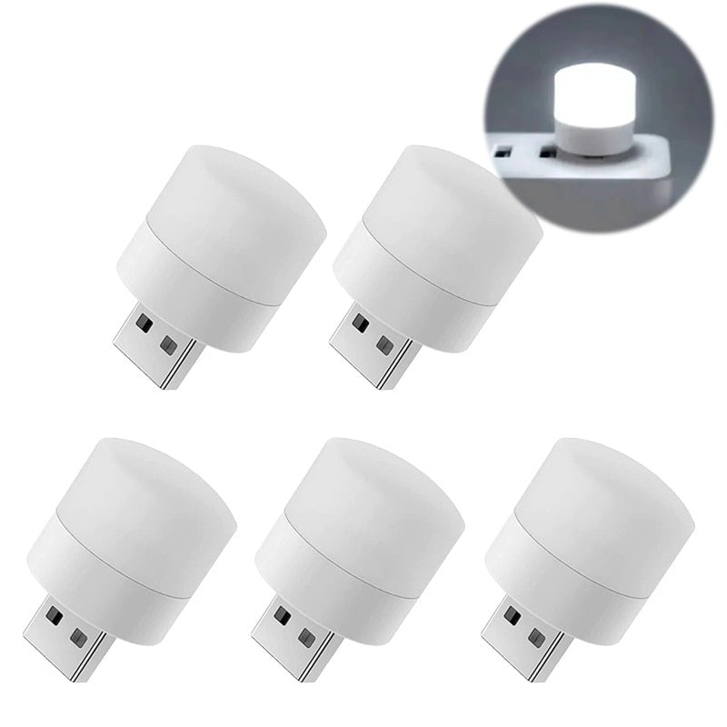 1-10Pcs Mini USB Night Light Warm White Eye Protection Book Reading Light USB Plug - enoughdream.com