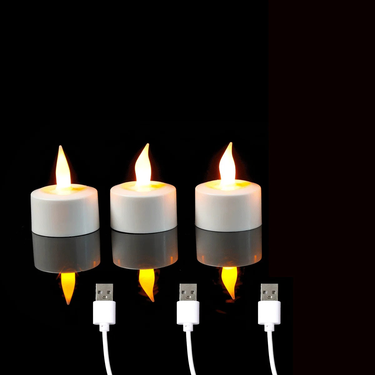 Pieces Yellow Light LED Candles With USB Charge Decorative