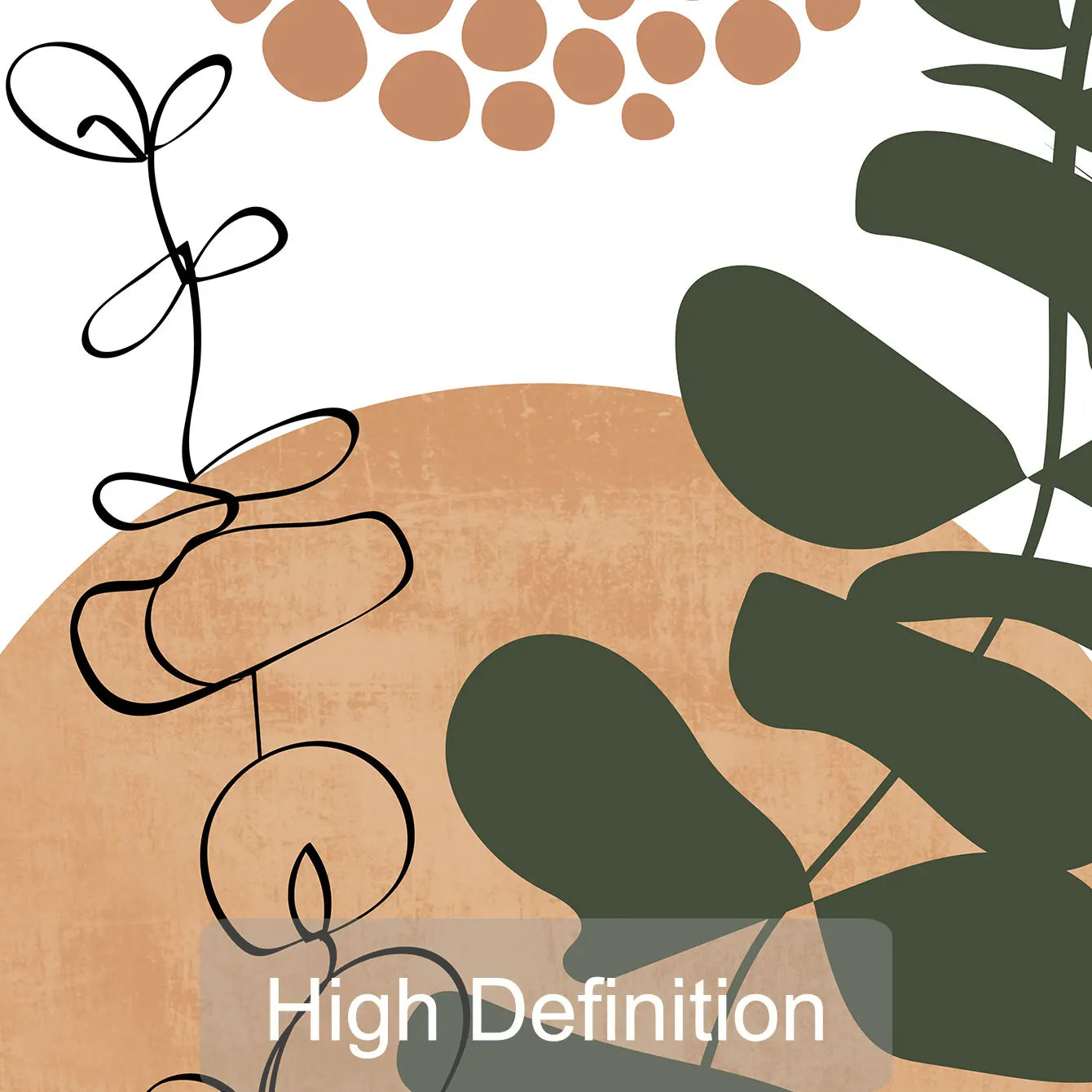 Modern Boho Abstract Shape Plant Poster Print Decor Picture