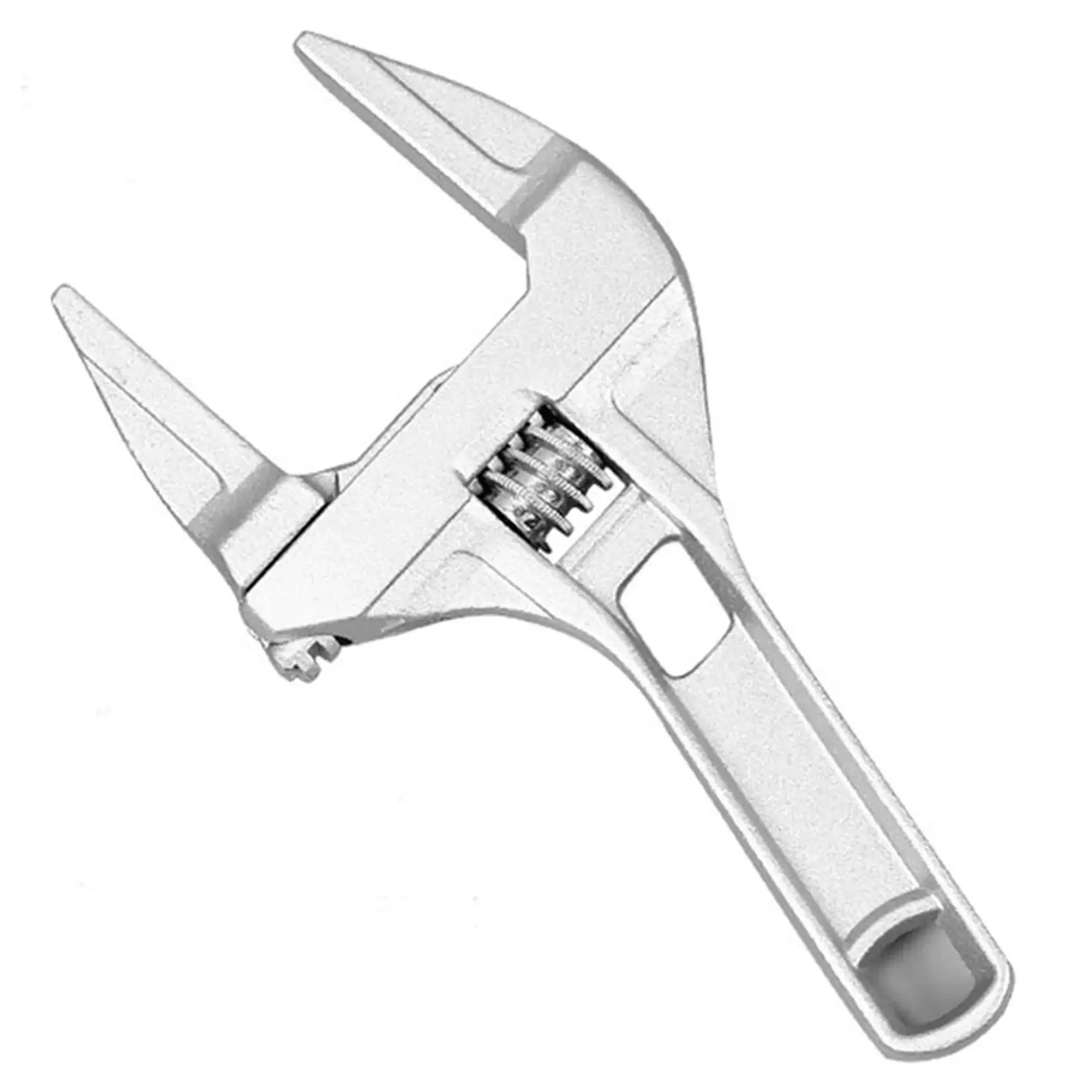 Multifunctional universal wrench for removing pipe nuts and bolts.