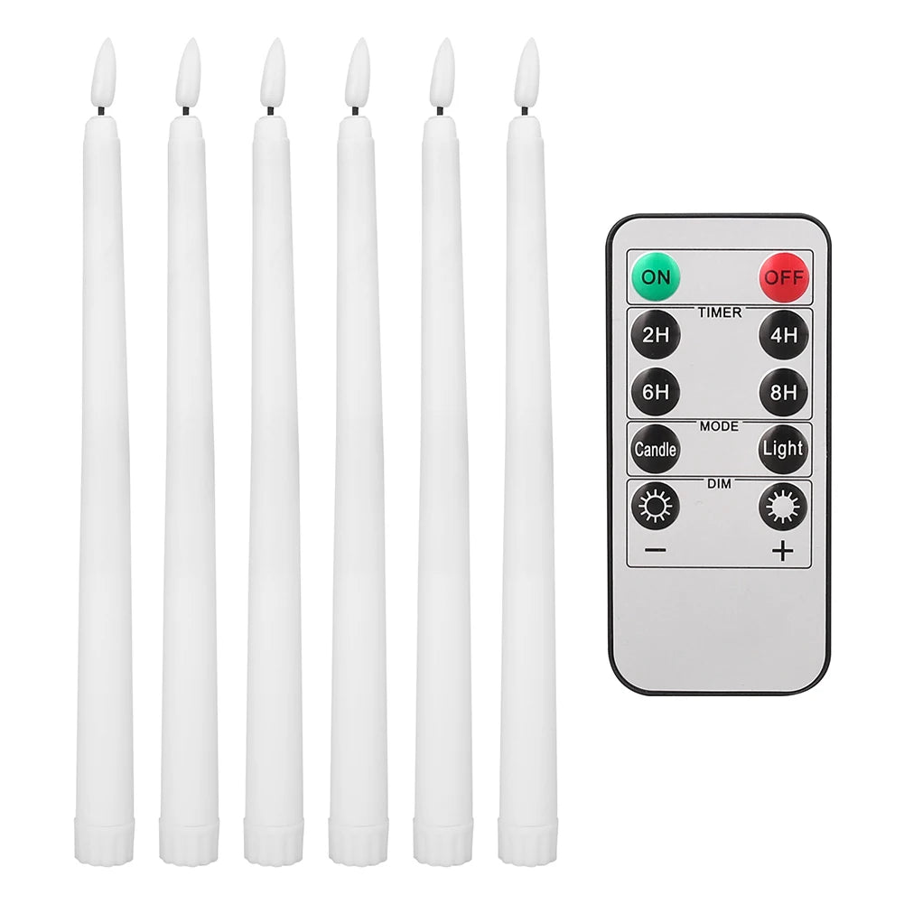 LED Flameless Taper Candles with 10-Key Remote 11" Battery Decor