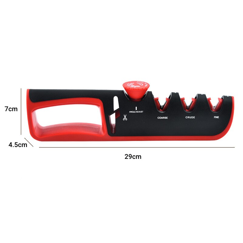 Black/Red Stainless Steel Kitchen Facilitative Sharpener - enoughdream.com
