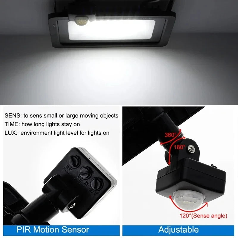 LED PIR Motion Sensor Floodlight Outdoor Wall Light White Light For Garden