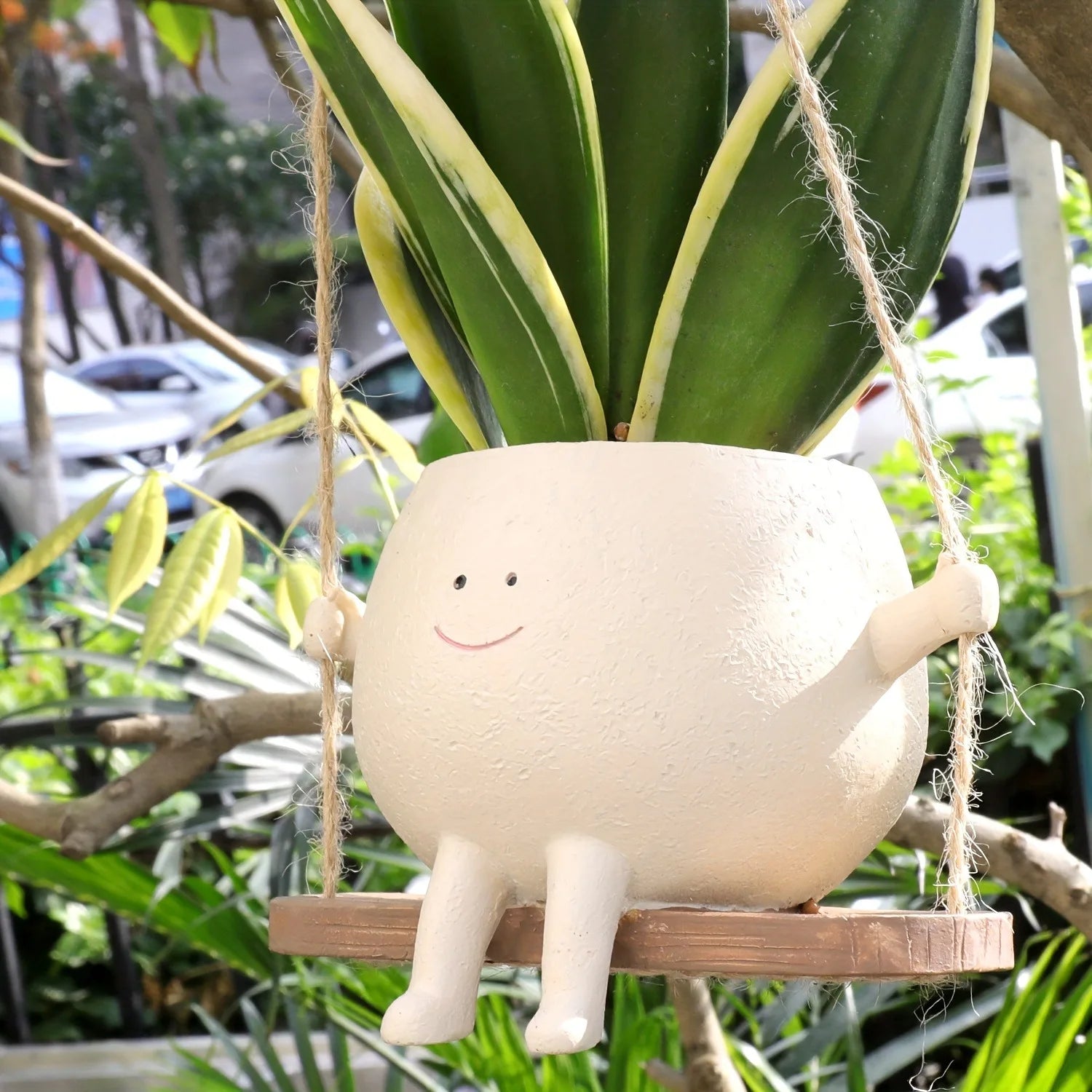 Face Design With Swing Base Outdoor Garden Indoor Home Decor