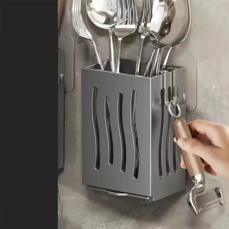 Kitchen utensil drainer spoons forks storage basket