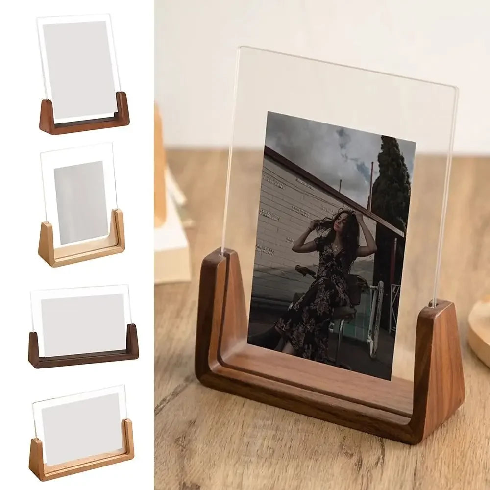 Wooden frame for wedding photos office decoration.