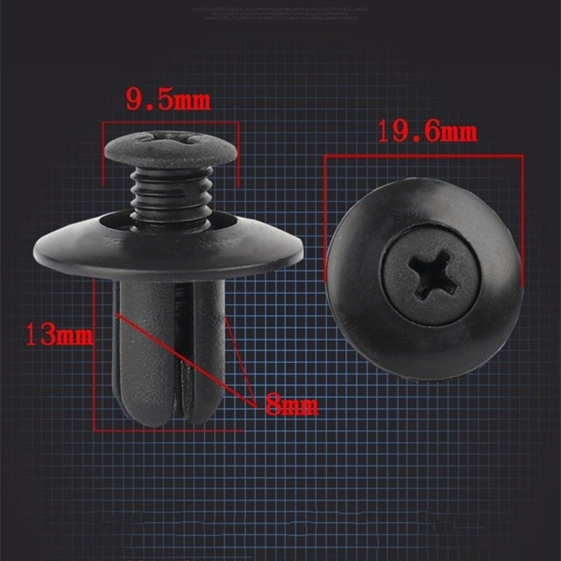 Plastic Rivets Fasteners Screw Car Bumper Fender Black - enoughdream.com