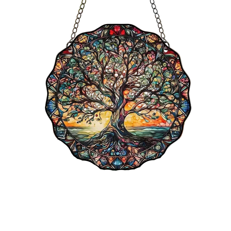 Tree of Life Ornament Round Acrylic Wall Decoration Universal Indoor