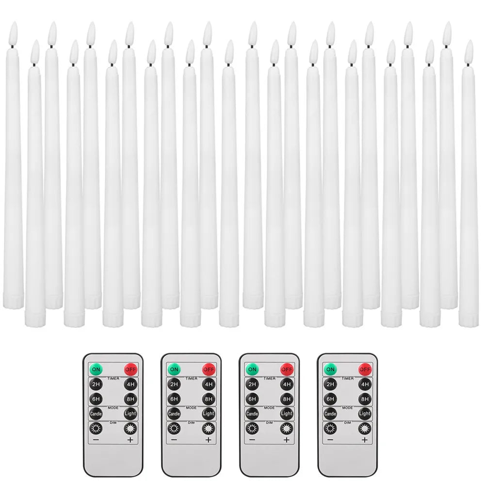LED Flameless Taper Candles with 10-Key Remote 11" Battery Decor