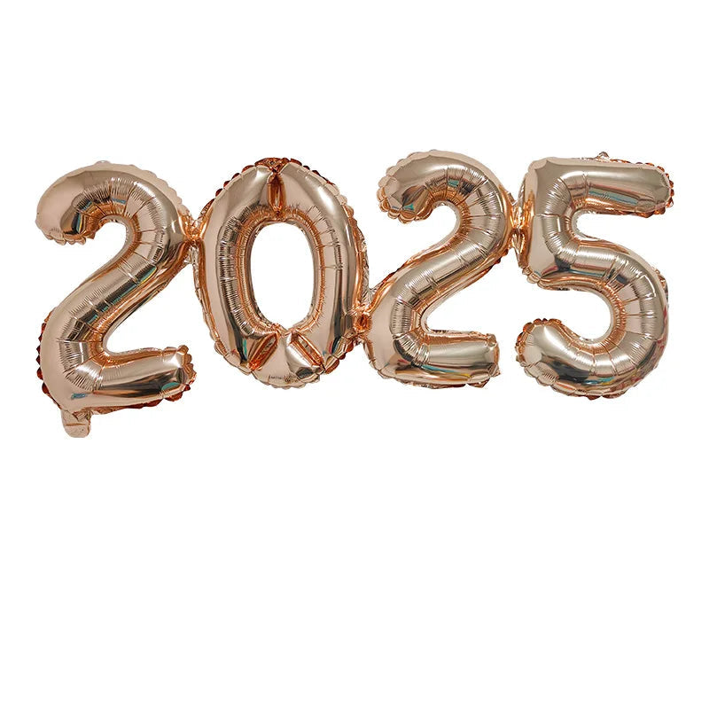 2026 Gold Crown Foil Number Balloons for 2026 - New Year Christmas Eve Festival Party