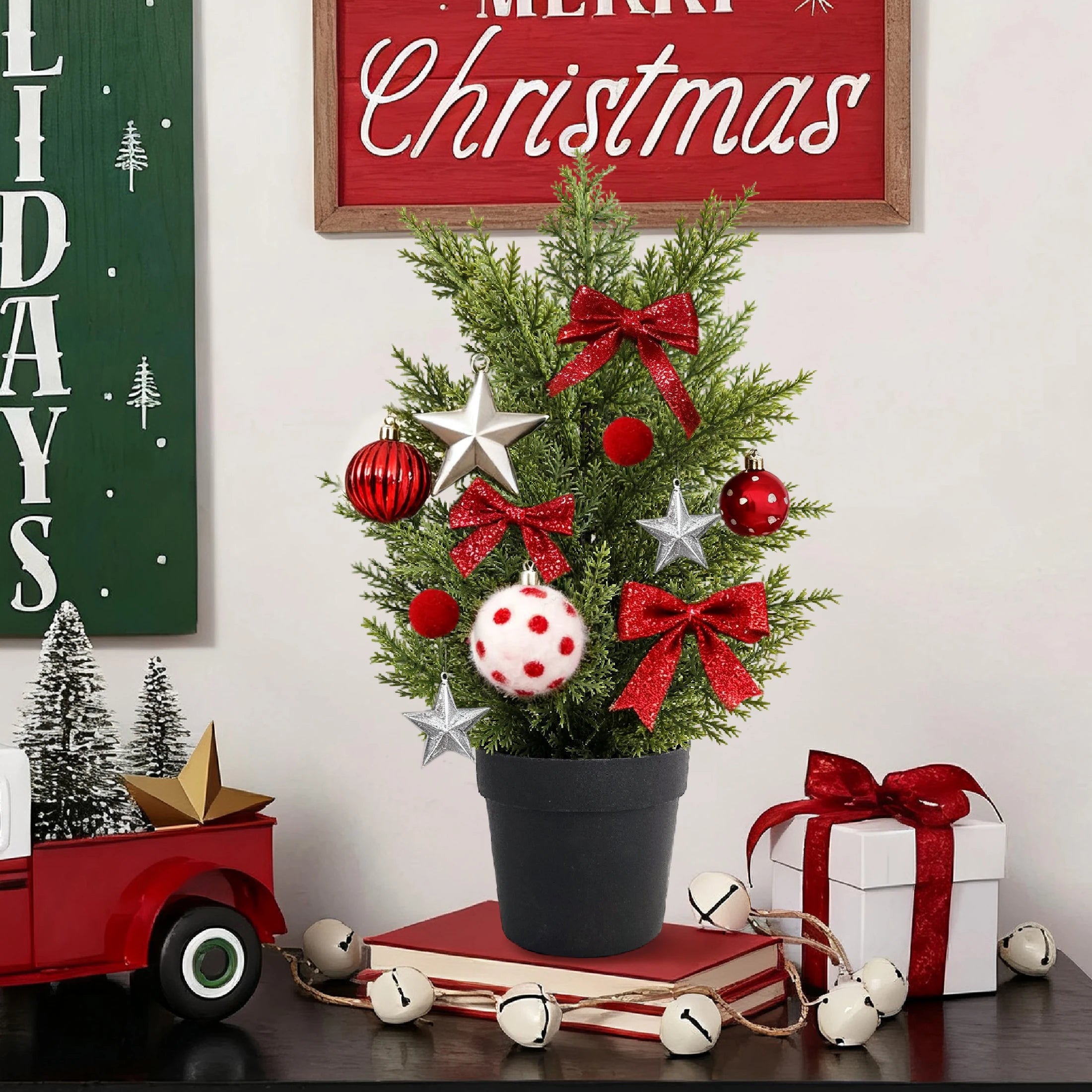 Artificial Christmas Tree, Green Potted Plants, Kitchen
