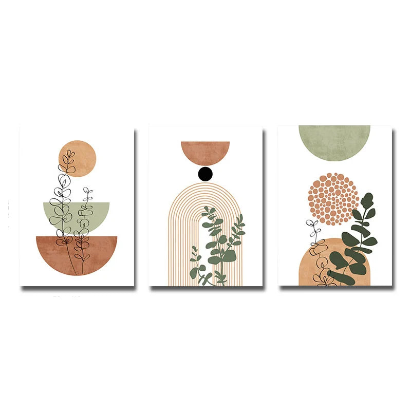 Modern Boho Abstract Shape Plant Poster Print Decor Picture