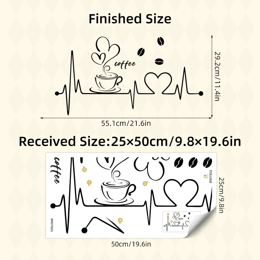 PVC Removable Wall Stickers for Living Room Decor Bedroom Coffee