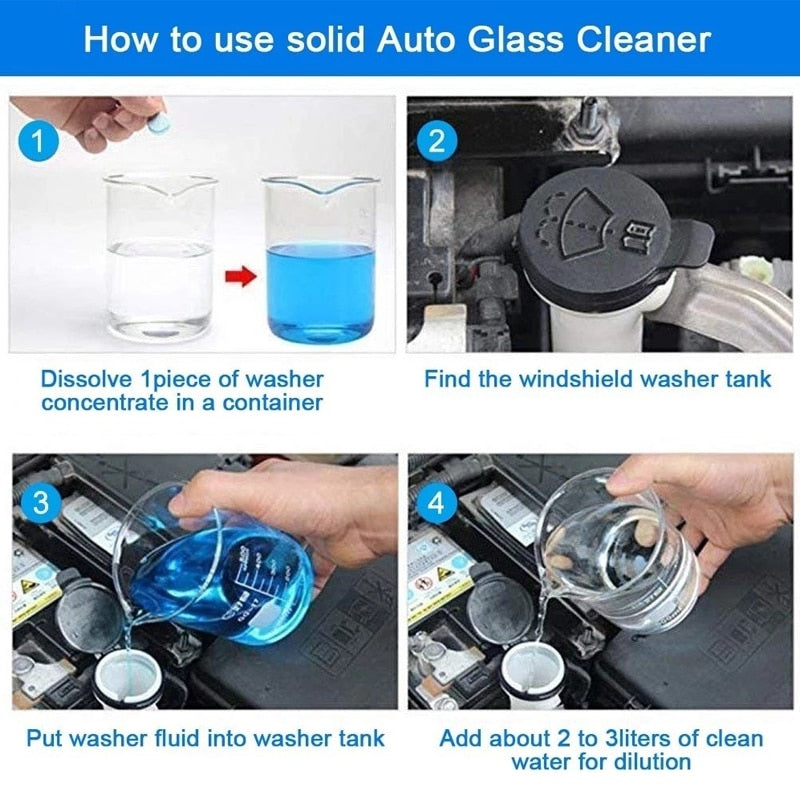 Solid Cleaner Car Windscreen Cleaner Effervescent Tablet Auto - enoughdream.com