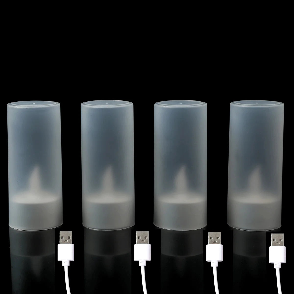 Pieces Yellow Light LED Candles With USB Charge Decorative