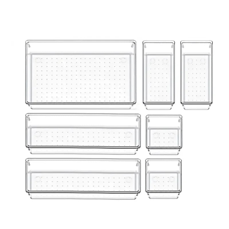 Transparent Plastic Drawer Organizers Organizer Boxes for Room Cômoda e Escritório Ideas for Maquiagem Joias e Acessórios.