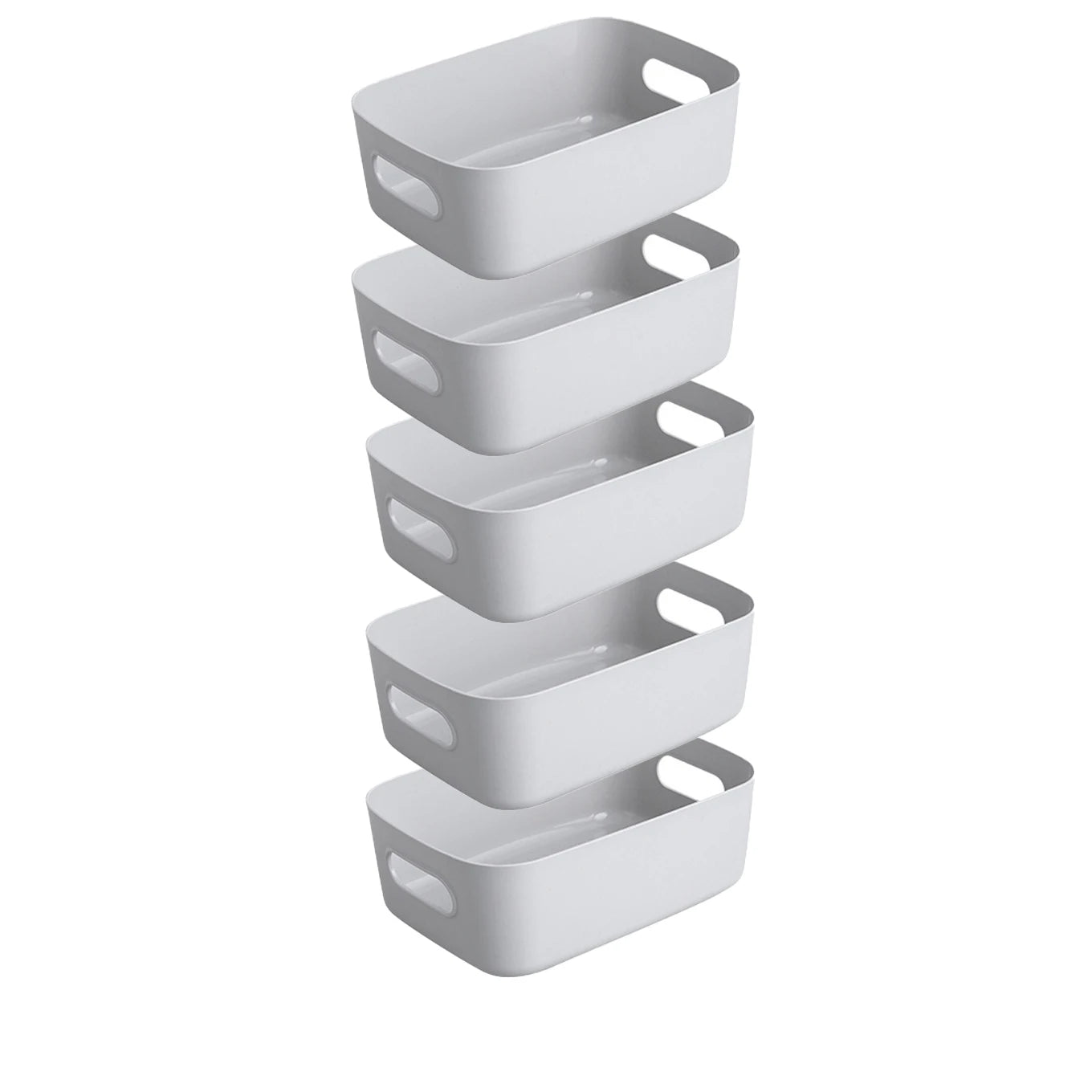 Set of rectangular plastic empilháveis organizing boxes durable and reusable ideal for kitchen bathroom and bedrooms