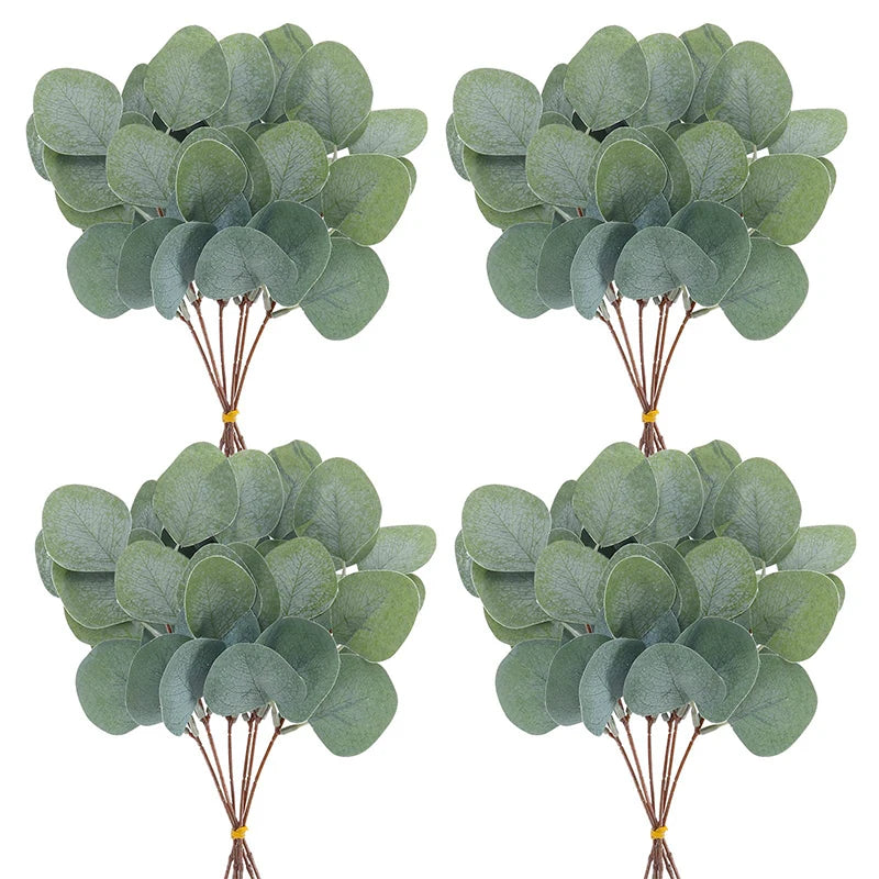 Artificial Eucalyptus Leaf Stems Green Plants For Living Home