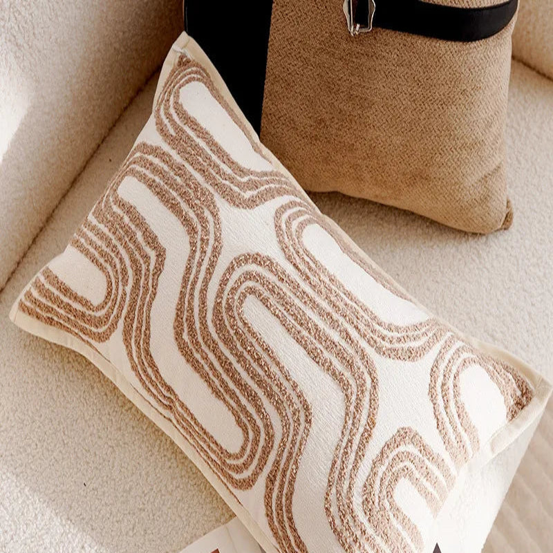 Lightweight luxury decorative cushion cover with French print at the waist