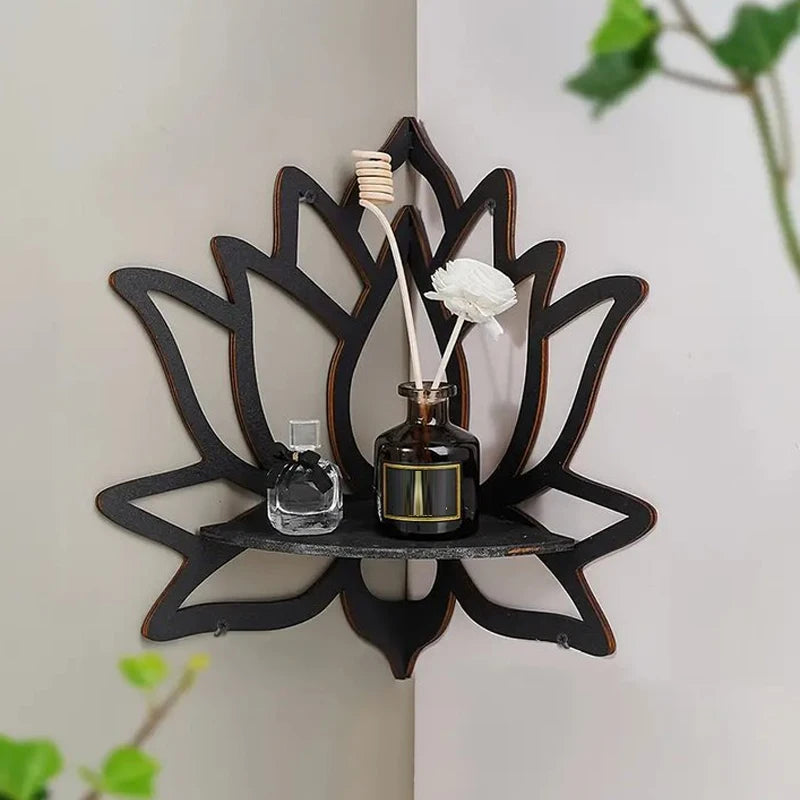 Wooden Lotus Hollow Decorative - Rack Aromatherapy Organiser Essential