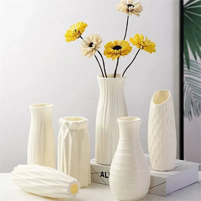 Nordic Plastic Vase - Pot Storage for Home Decorations Ornaments