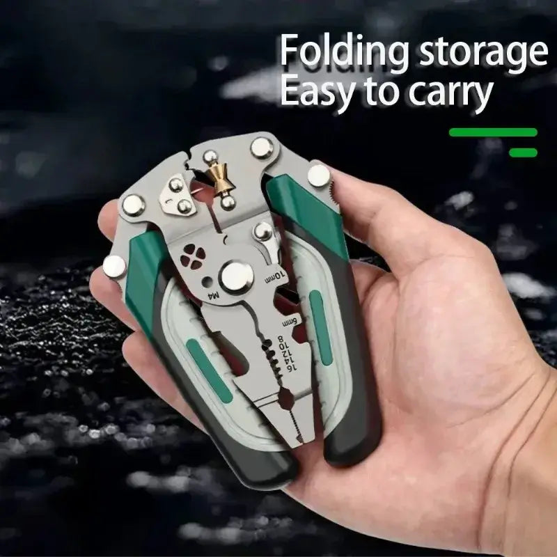 Multifunctional foldable wire stripper - crimping pliers