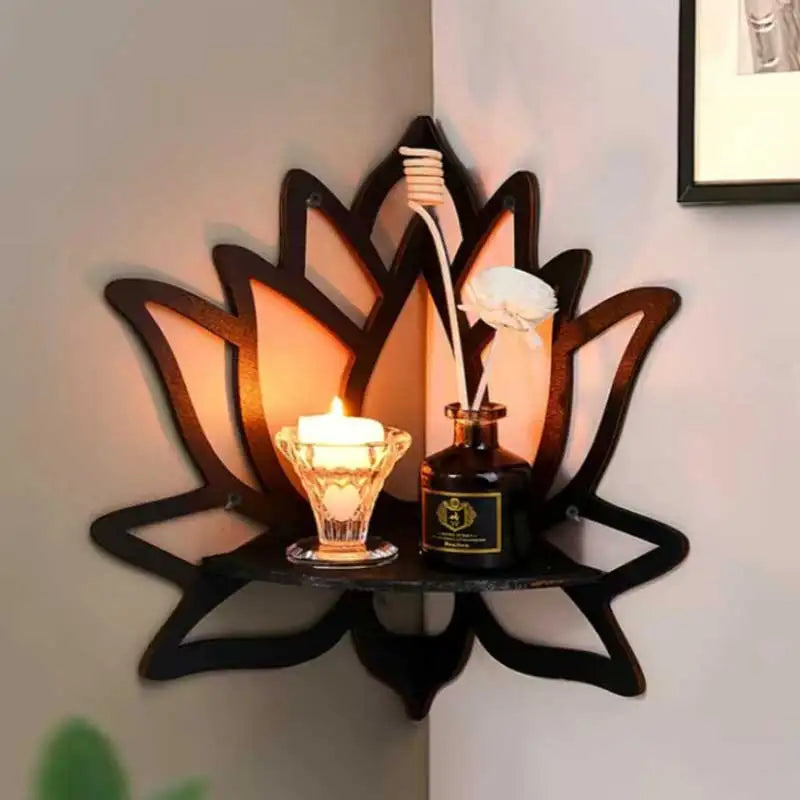 Wooden Lotus Hollow Decorative - Rack Aromatherapy Organiser Essential