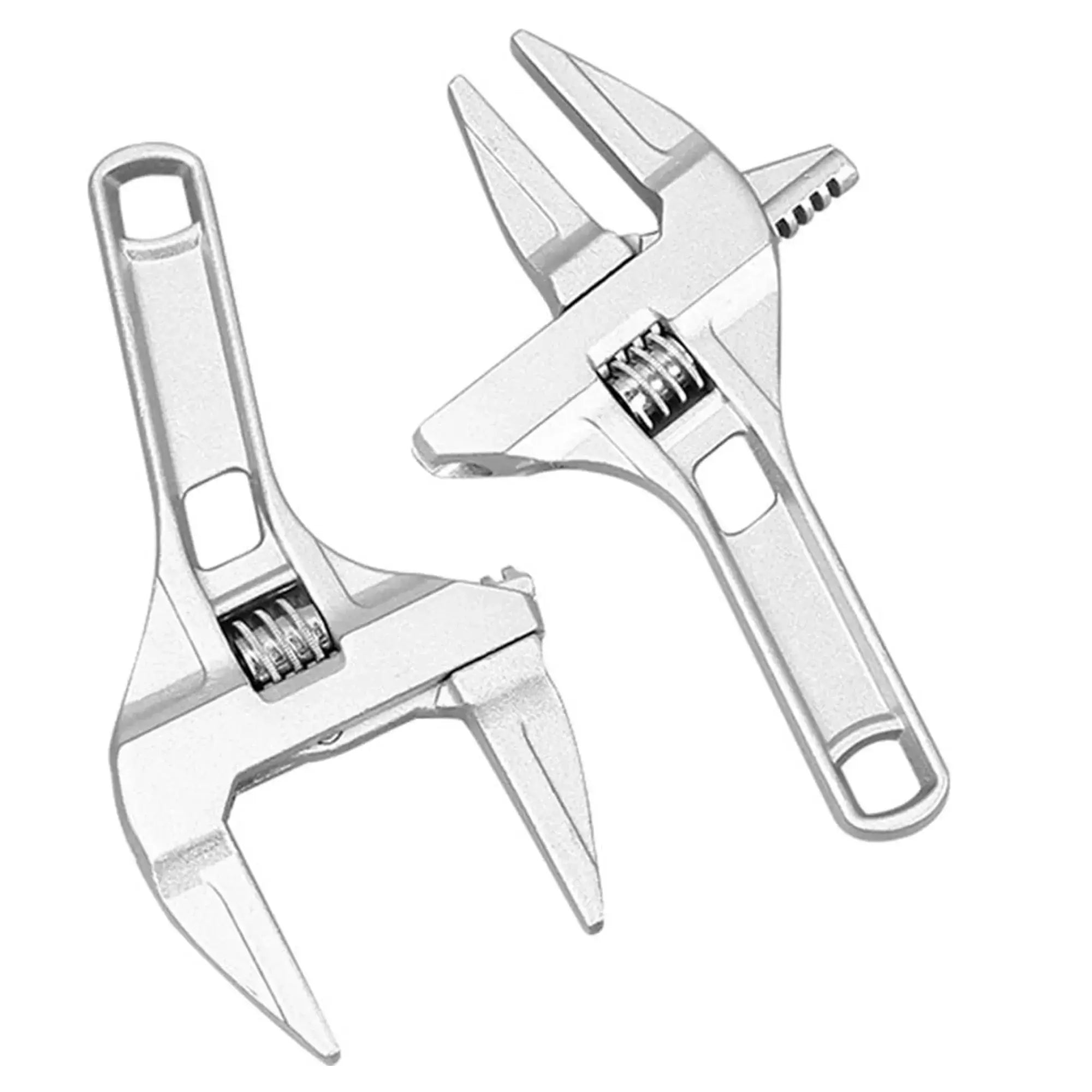 Multifunctional universal wrench for removing pipe nuts and bolts.