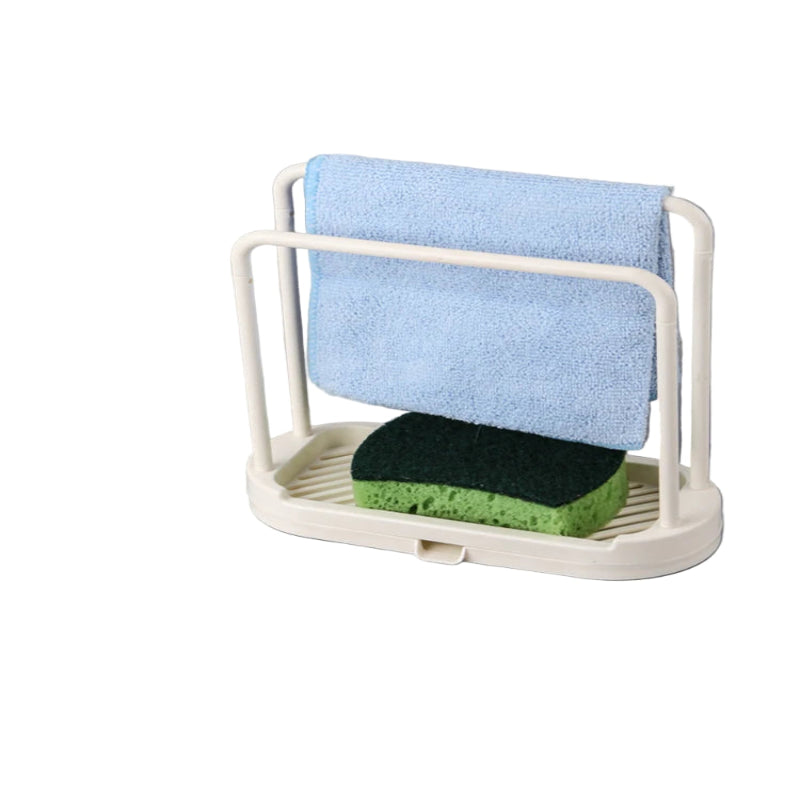Double-layer dishwashing towel drainer, countertop sponge storage holder, made of steel wire