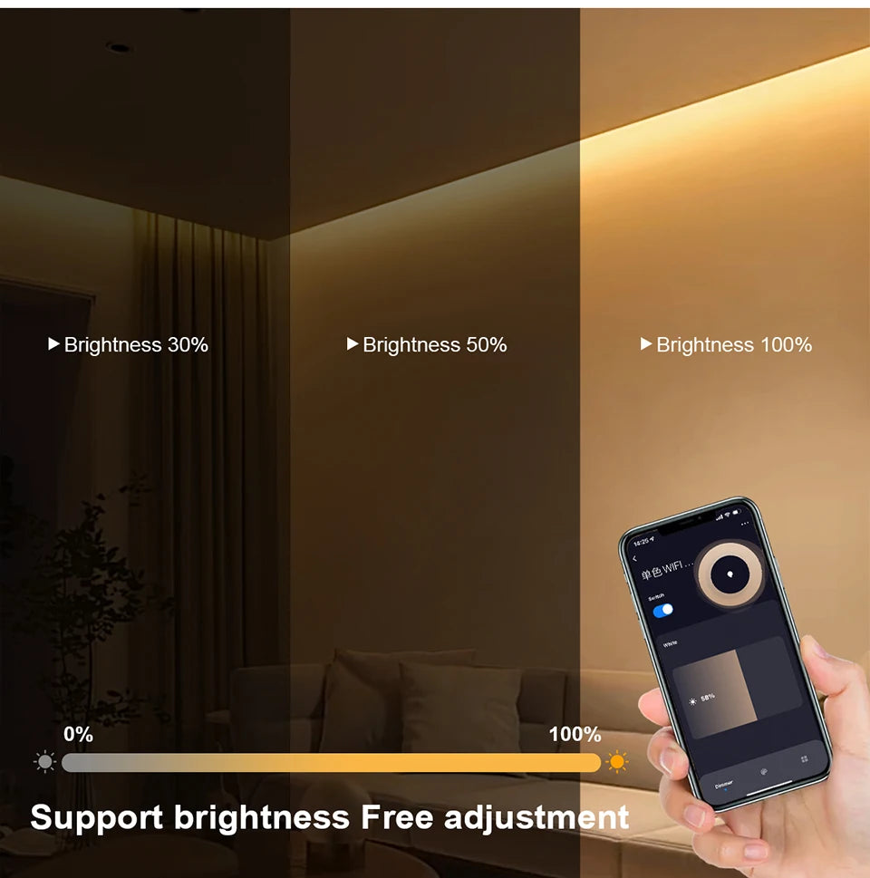 Tuya Smart WiFi COB Neon LED Strip Light 320leds