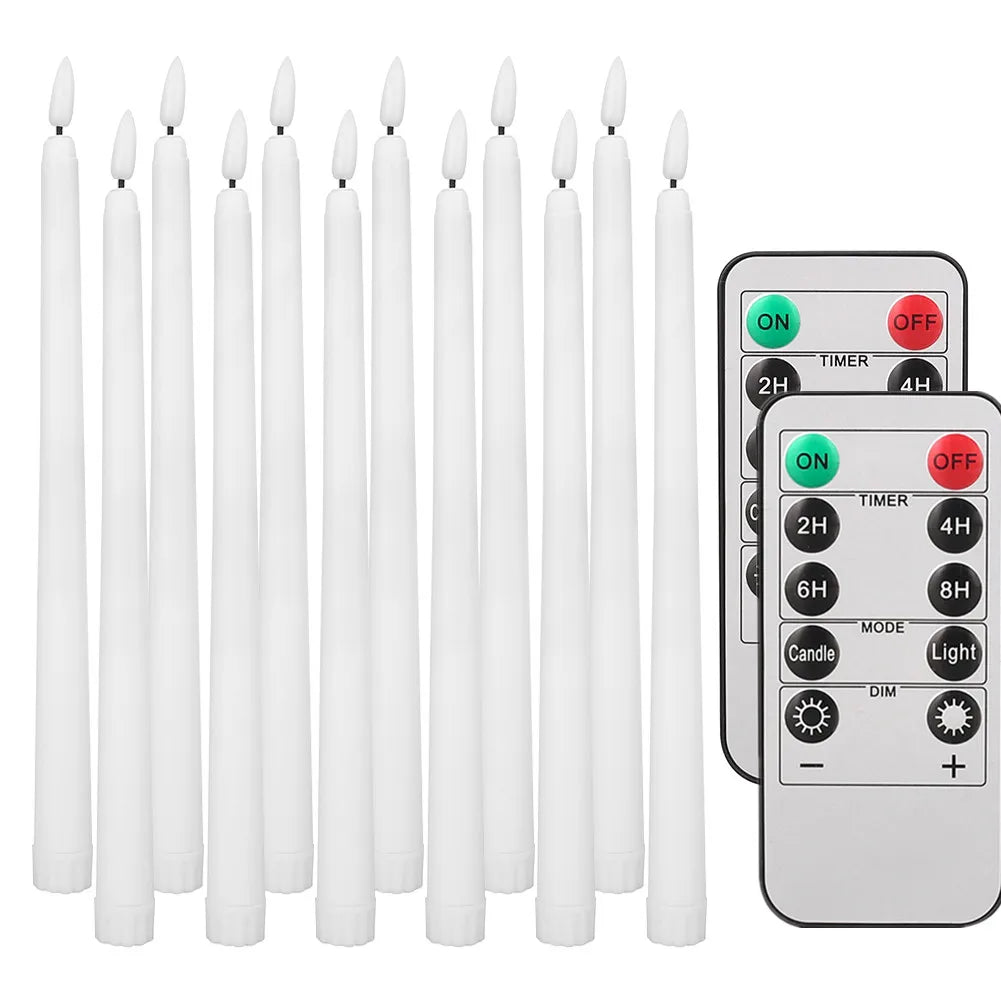 LED Flameless Taper Candles with 10-Key Remote 11" Battery Decor