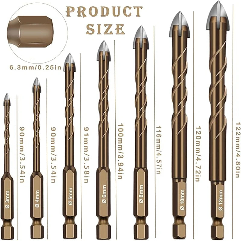 Drill Bits for Porcelain Ceramic Tile Concrete Glass Drilling Tools