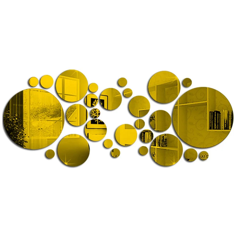 Round Acrylic Mirror Stickers - Kitchen Wall Decor Art for Ceramic